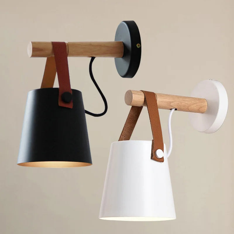 Nordic Wooden Hanging Wall Lamp