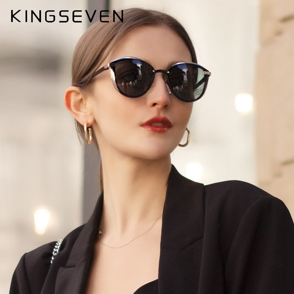 KINGSEVEN Luxury Design Elegant Polarized Sunglasses For Ladies - UV400 Protection | Cat Eye Style