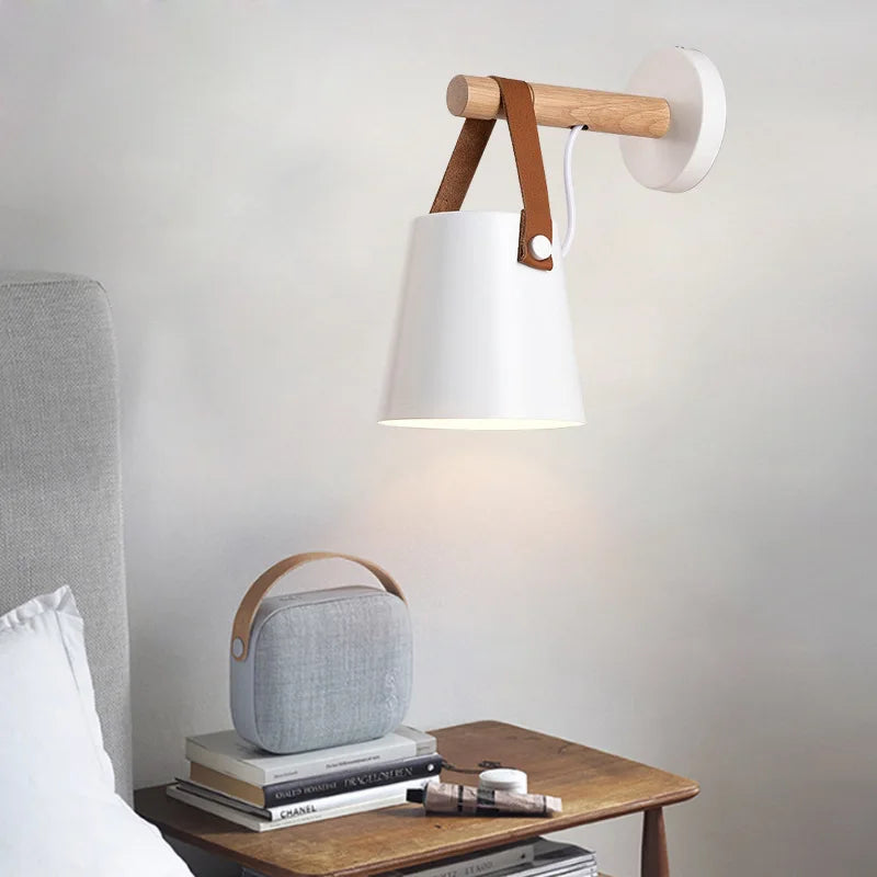 Nordic Wooden Hanging Wall Lamp