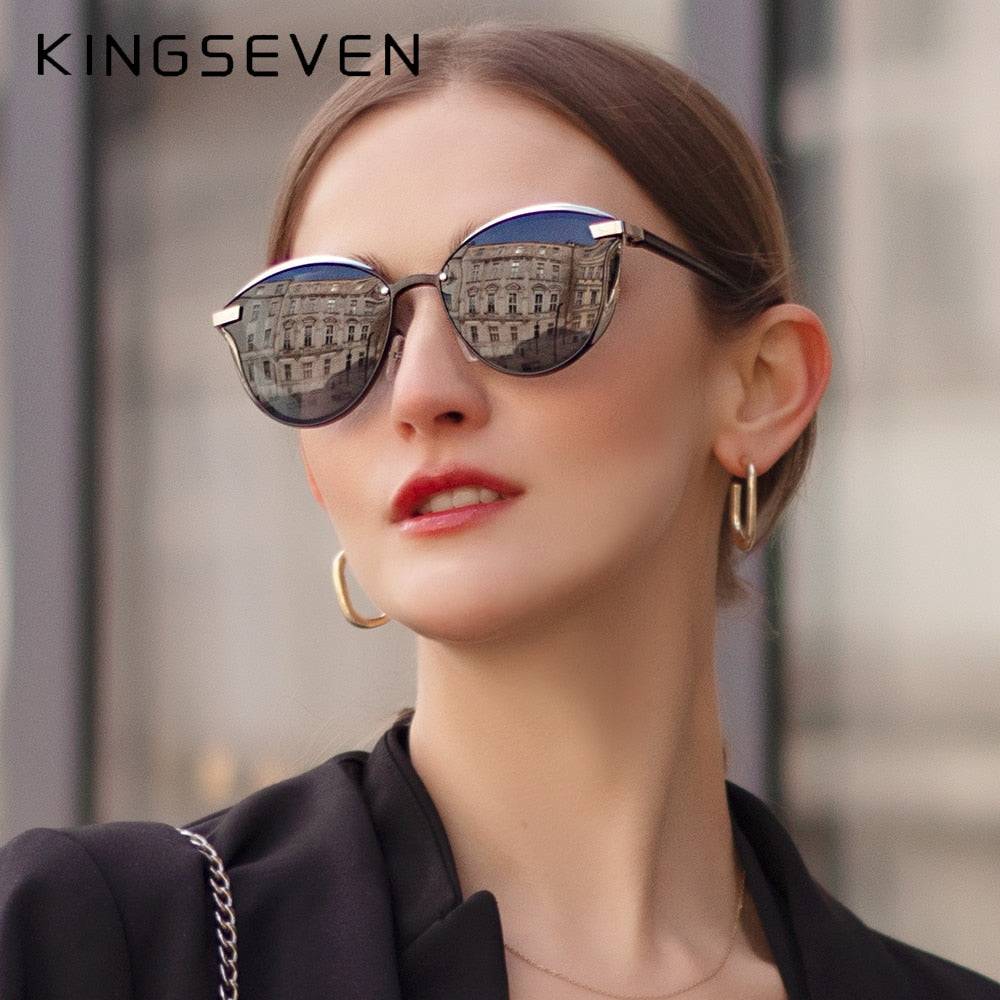 KINGSEVEN Luxury Design Elegant Polarized Sunglasses For Ladies - UV400 Protection | Cat Eye Style