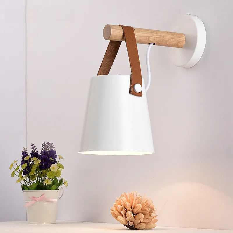Nordic Wooden Hanging Wall Lamp