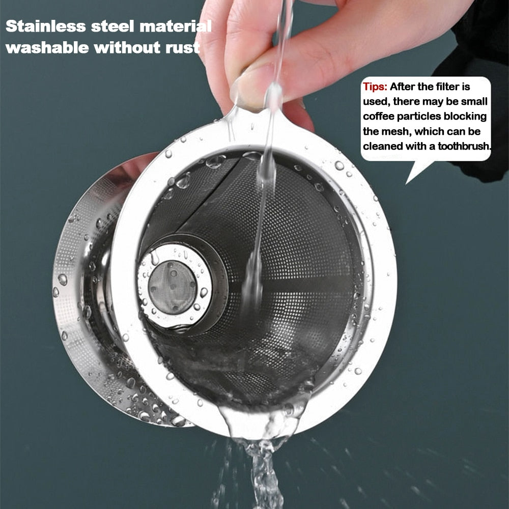 Double Layer Stainless Steel Coffee Filter & Holder