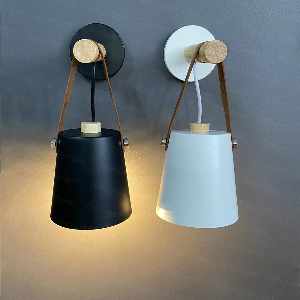 Nordic Wooden Hanging Wall Lamp