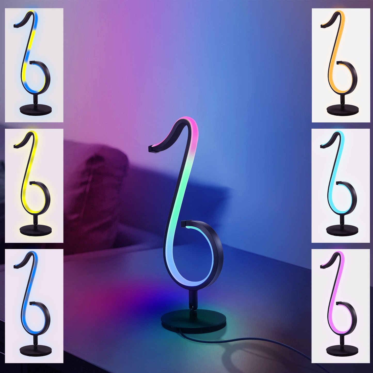 Intelligent APP Remote Control Symphony Atmosphere Light LED Night Light 180º Rotation Desktop Bedside For Home Decor Lamp