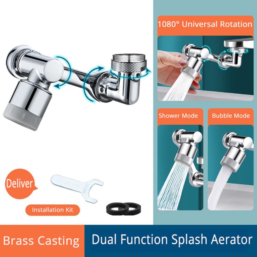 Universal 1080° Swivel Aerator Multifunction Faucet Extender - Splash Resistant Shower