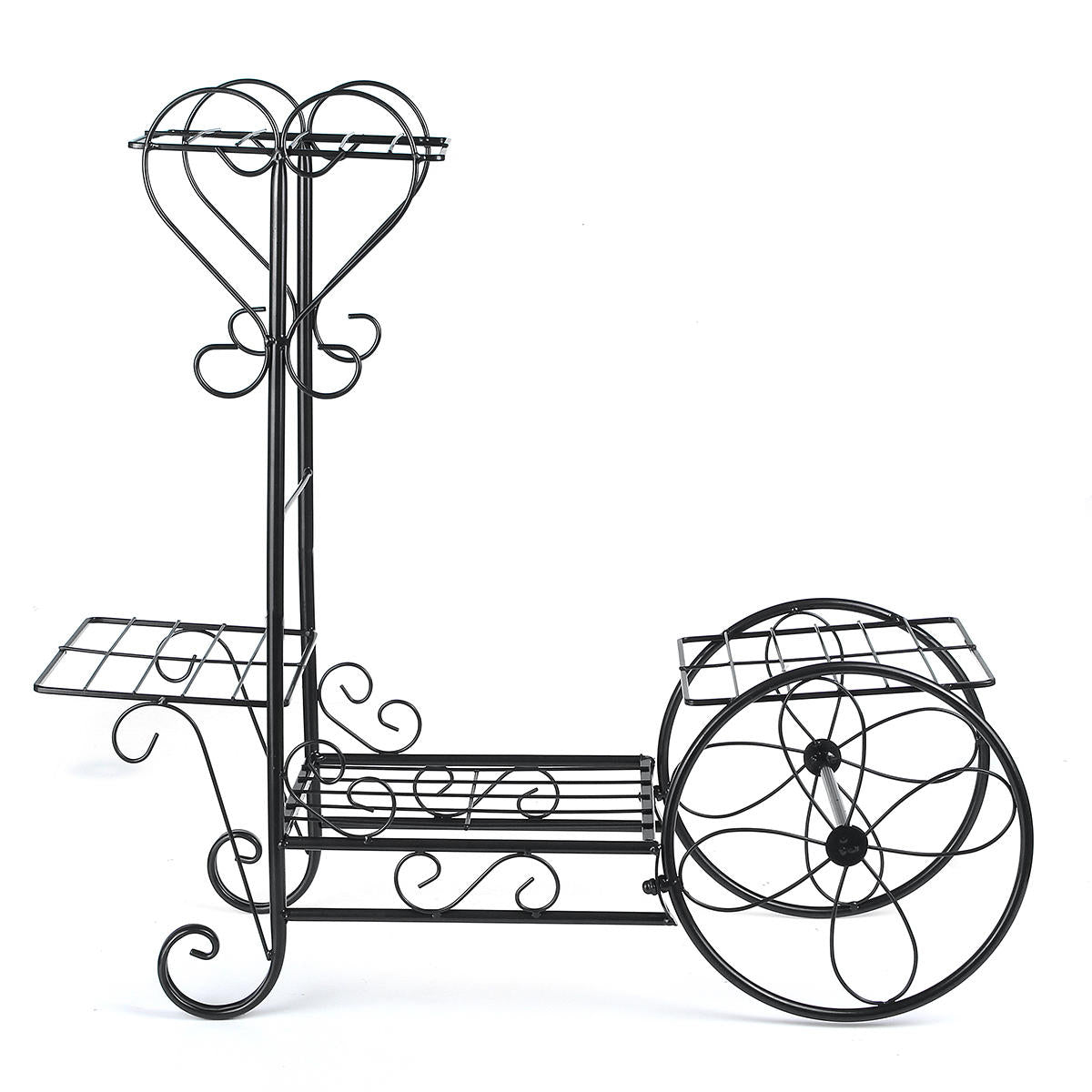 Flower Pot Plant Stand - Classical Design Iron Design Bookshelf - For Office Home Garden