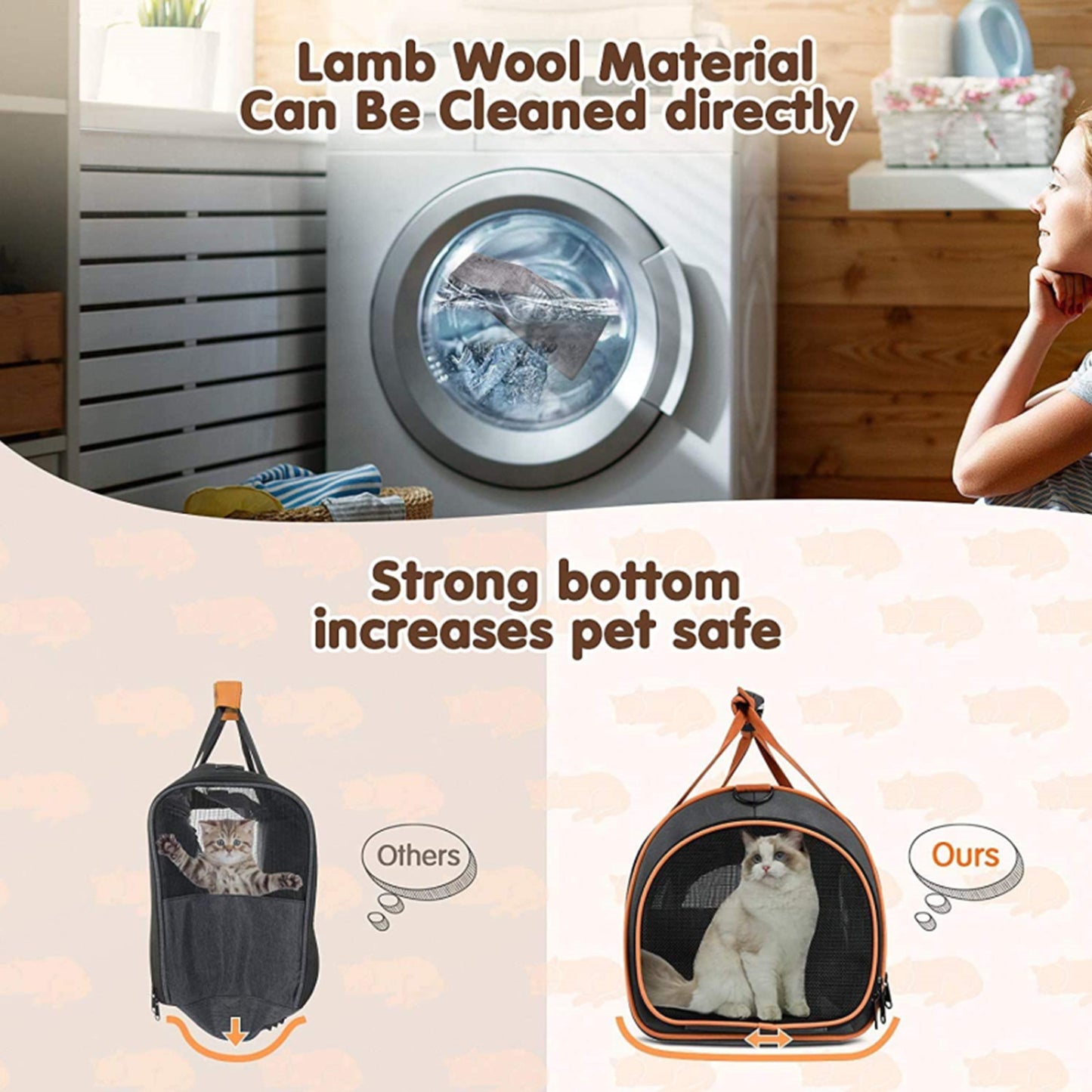 Cat Dog Carrier Dog With Big Space - TSA Airline Approved With Ventilation 5 Mesh Windows 4 Open Doors