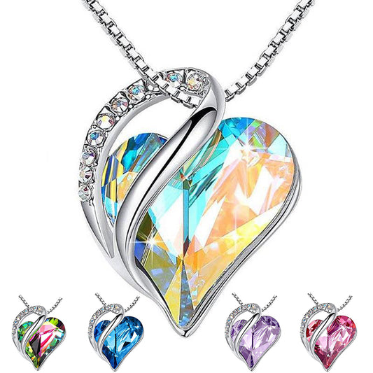 925 Silver Heart Shaped Geometric Necklace