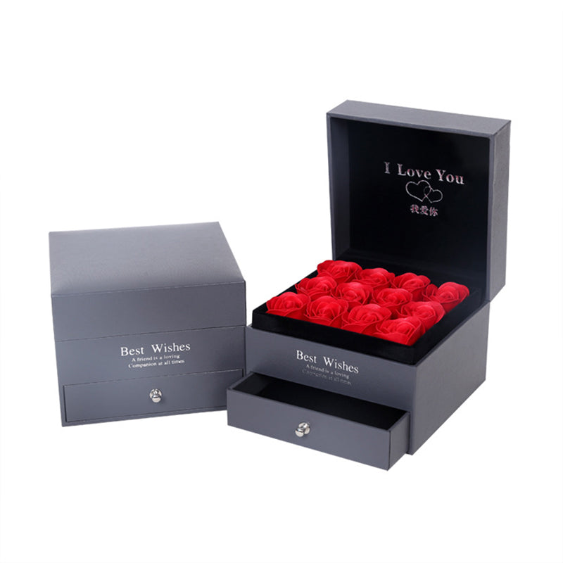 LovelyRose™ 9 Rose Foam Latex Gift Box with 'I Love You' Pendant