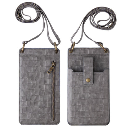 Multi-function Crossbody Bags For Mobile Phone Crocodile Pattern Wallet Card Holder