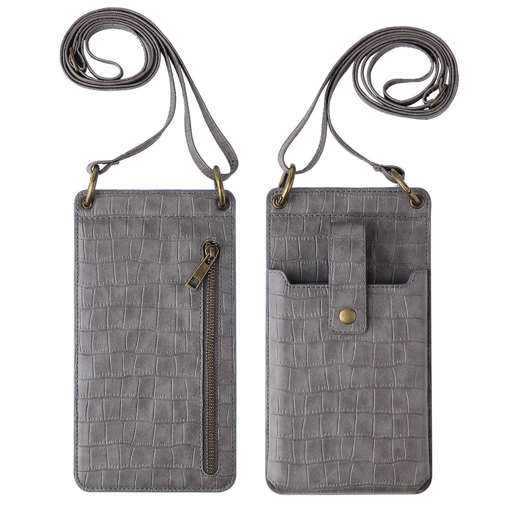 Multi-function Crossbody Bags For Mobile Phone Crocodile Pattern Wallet Card Holder