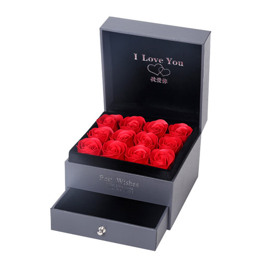 LovelyRose™ 9 Rose Foam Latex Gift Box with 'I Love You' Pendant