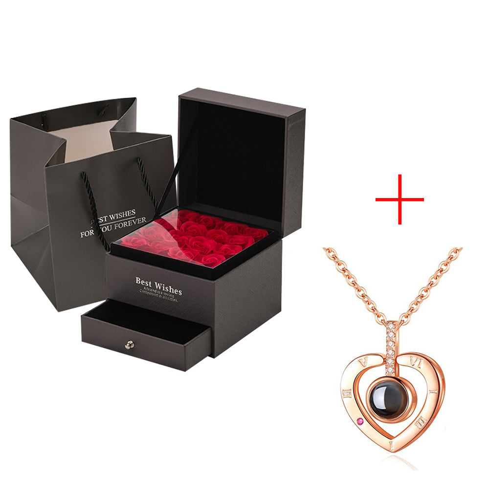 LovelyRose™ 9 Rose Foam Latex Gift Box with 'I Love You' Pendant