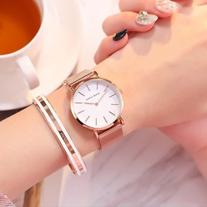 Hannah Martin - Luxury Ultra Thin Stainless Steel Mesh Band Watch