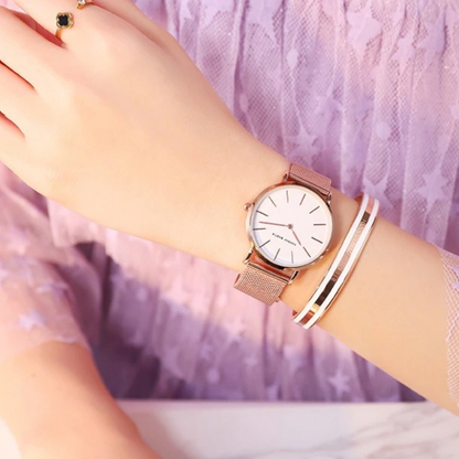 Hannah Martin - Luxury Ultra Thin Stainless Steel Mesh Band Watch