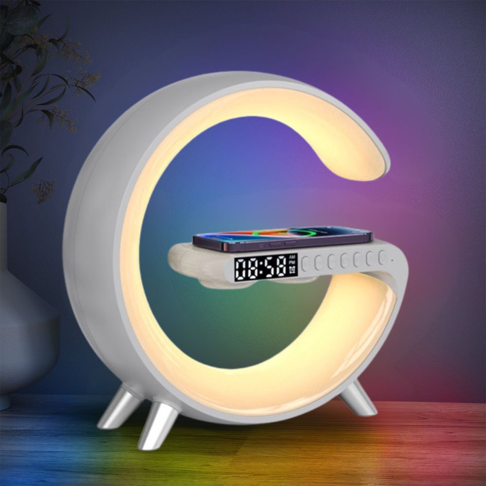 NIXOO™ Intelligent Atmosphere Lamp With Bluetooth Speaker | Wireless Charger | Clock | Alarm