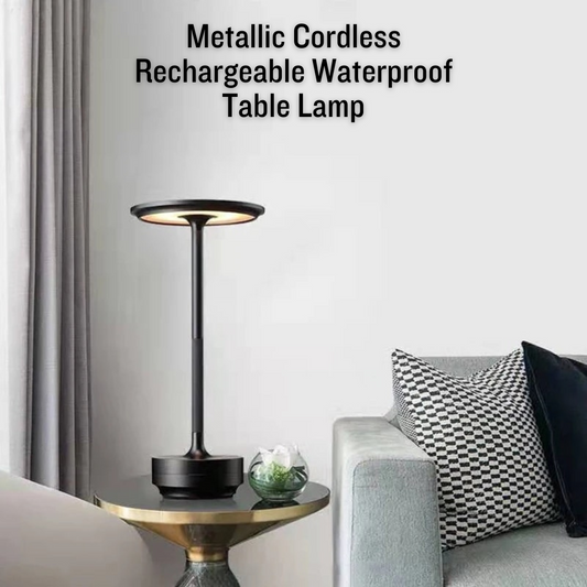 Metallic Cordless Rechargeable Waterproof Table Lamp