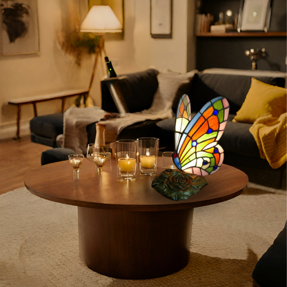 Creative Butterfly Stained Glass Table Lamp