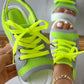 Summer Contrast Paneled Cutout Lace-up Muffin Sandals
