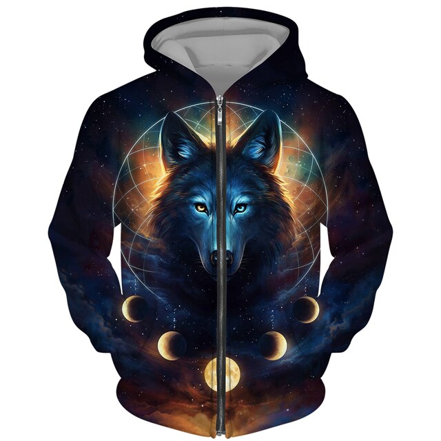 Cool Wolf Zipper Hoodies