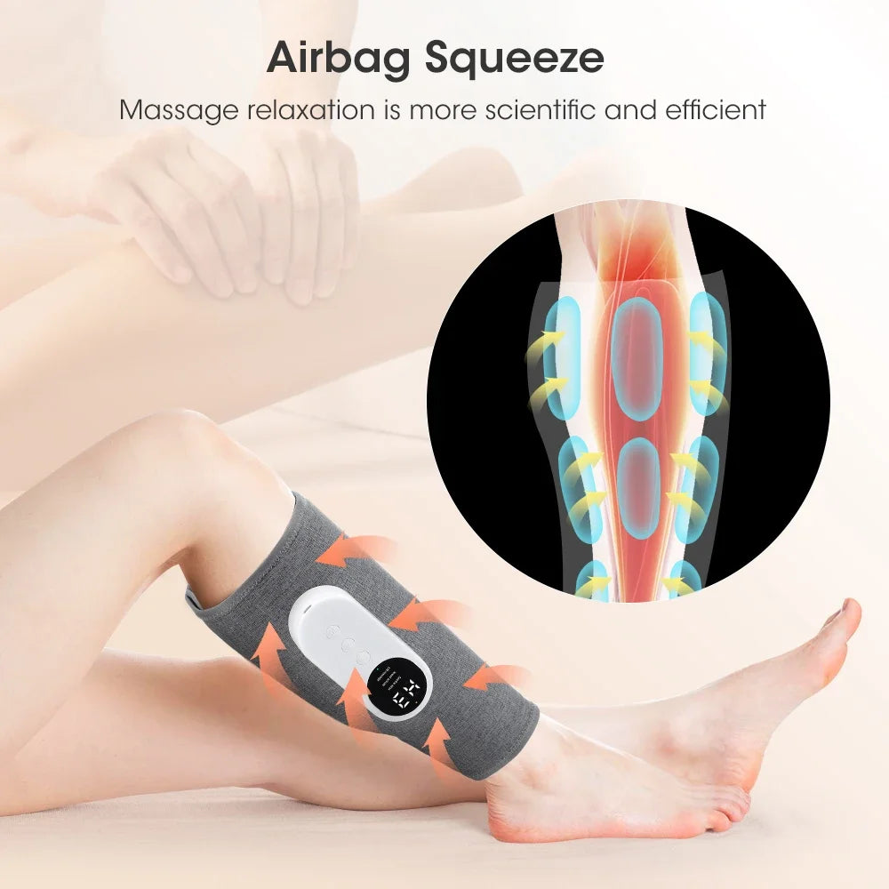 360° Air Compression Leg Massager with Heat & Adjustable Intensity