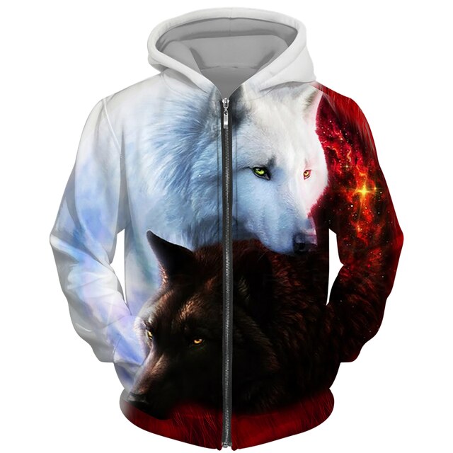 Cool Wolf Zipper Hoodies