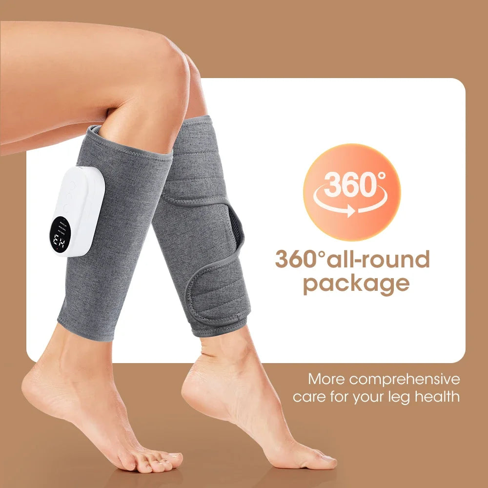 360° Air Compression Leg Massager with Heat & Adjustable Intensity