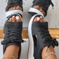 Summer Contrast Paneled Cutout Lace-up Muffin Sandals