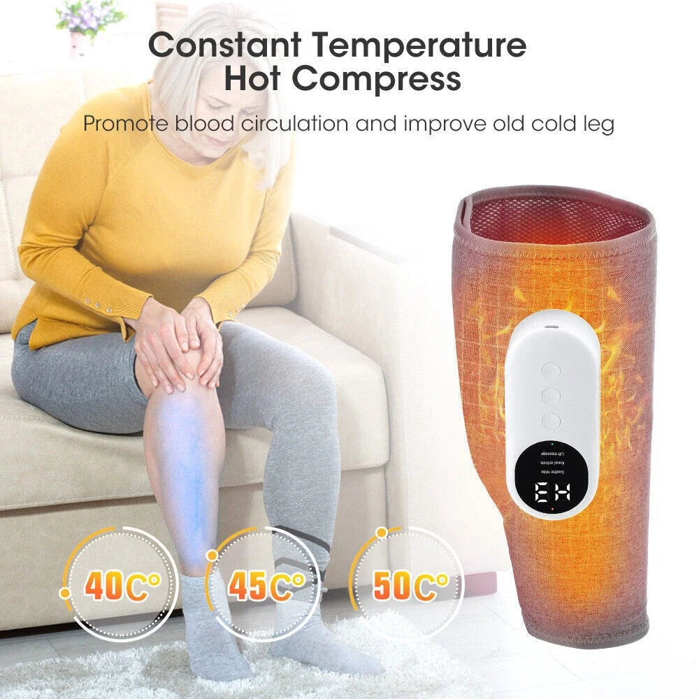 360° Air Compression Leg Massager with Heat & Adjustable Intensity