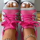 Summer Contrast Paneled Cutout Lace-up Muffin Sandals