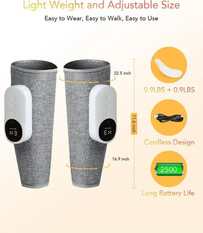 360° Air Compression Leg Massager with Heat & Adjustable Intensity