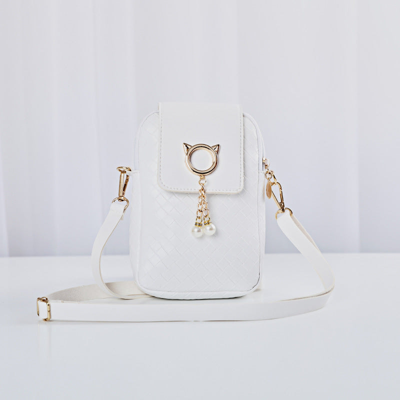 Woven Pearl Tassel Mobile Phone Bags For Women