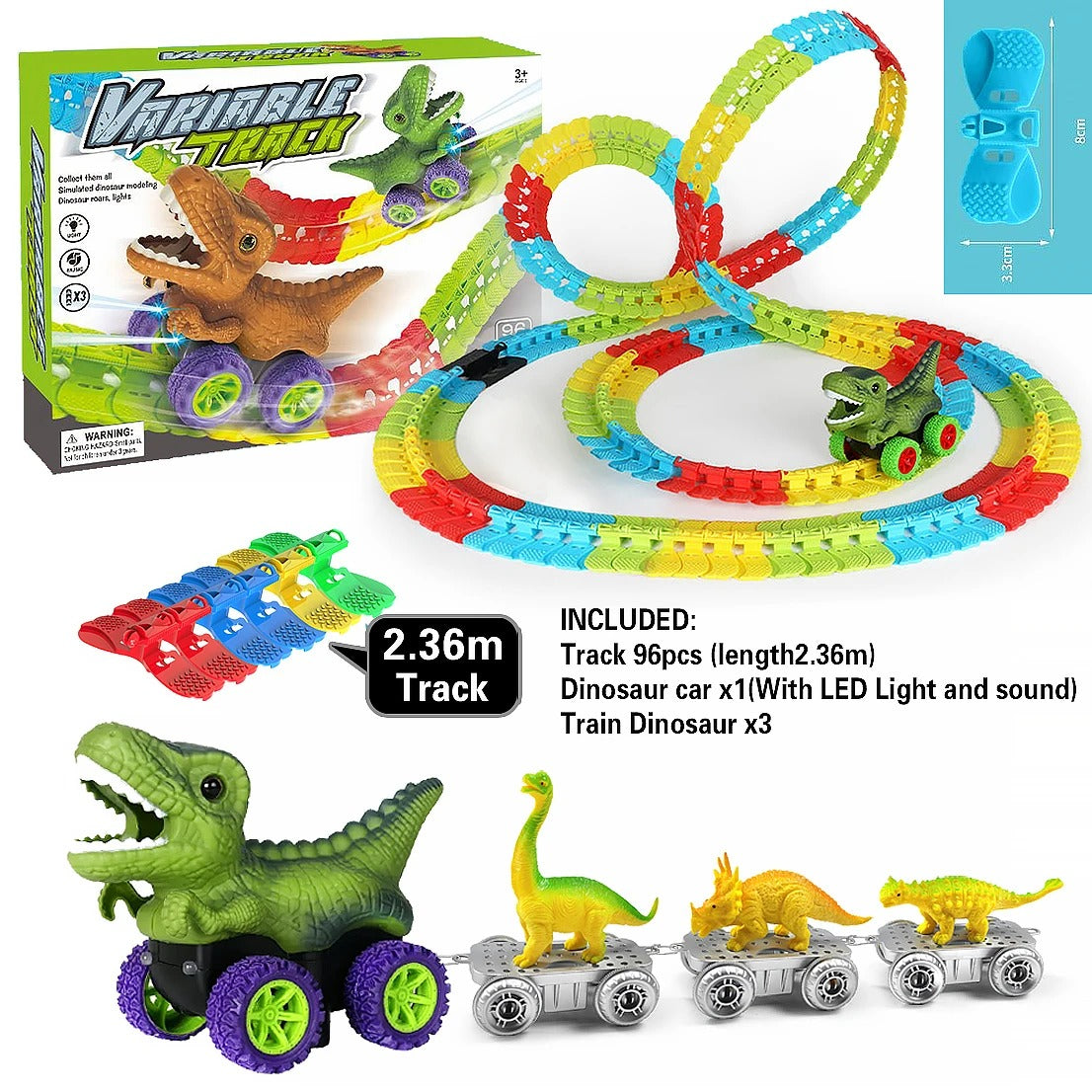 DinoRacer™ Track Set - Roaring with Anti-gravity Dinosaur Cars