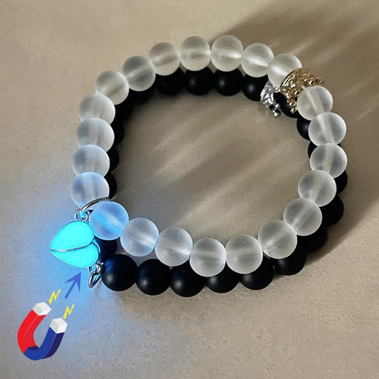 Glowing Heart Crown Bracelet Set