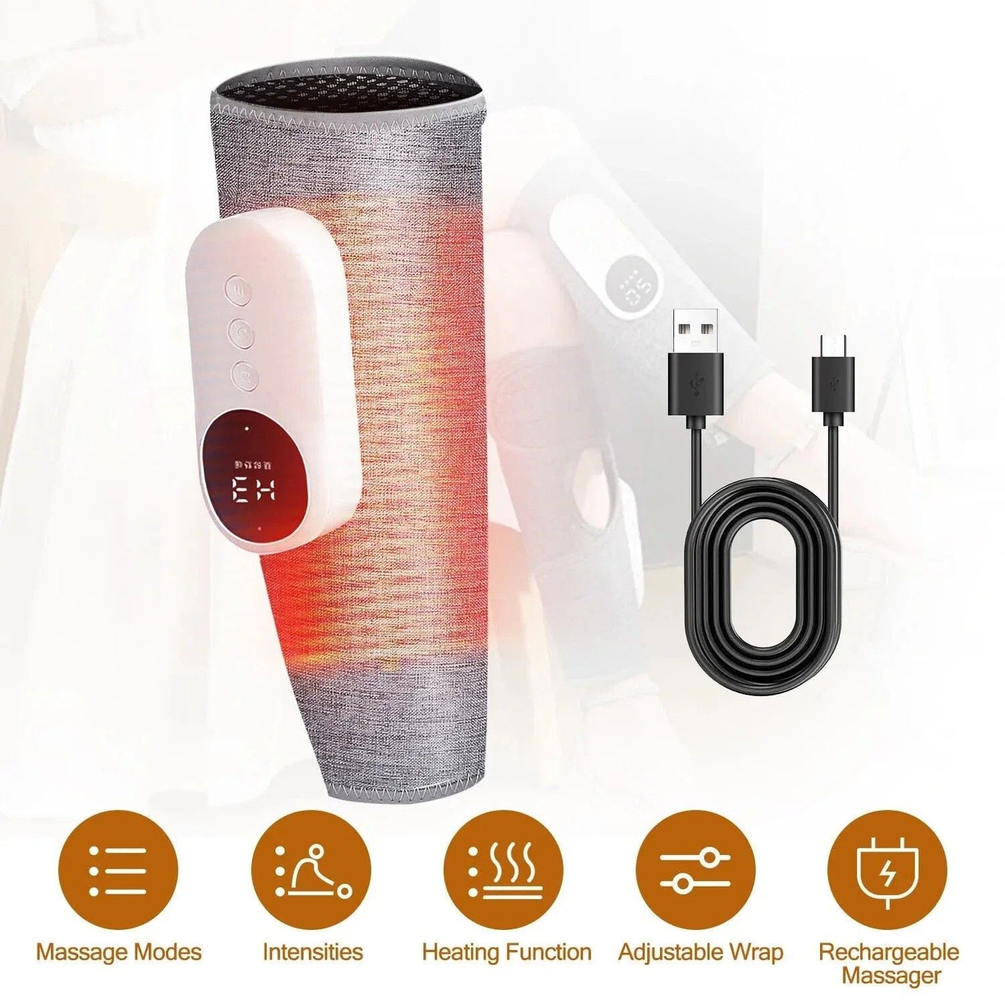 360° Air Compression Leg Massager with Heat & Adjustable Intensity