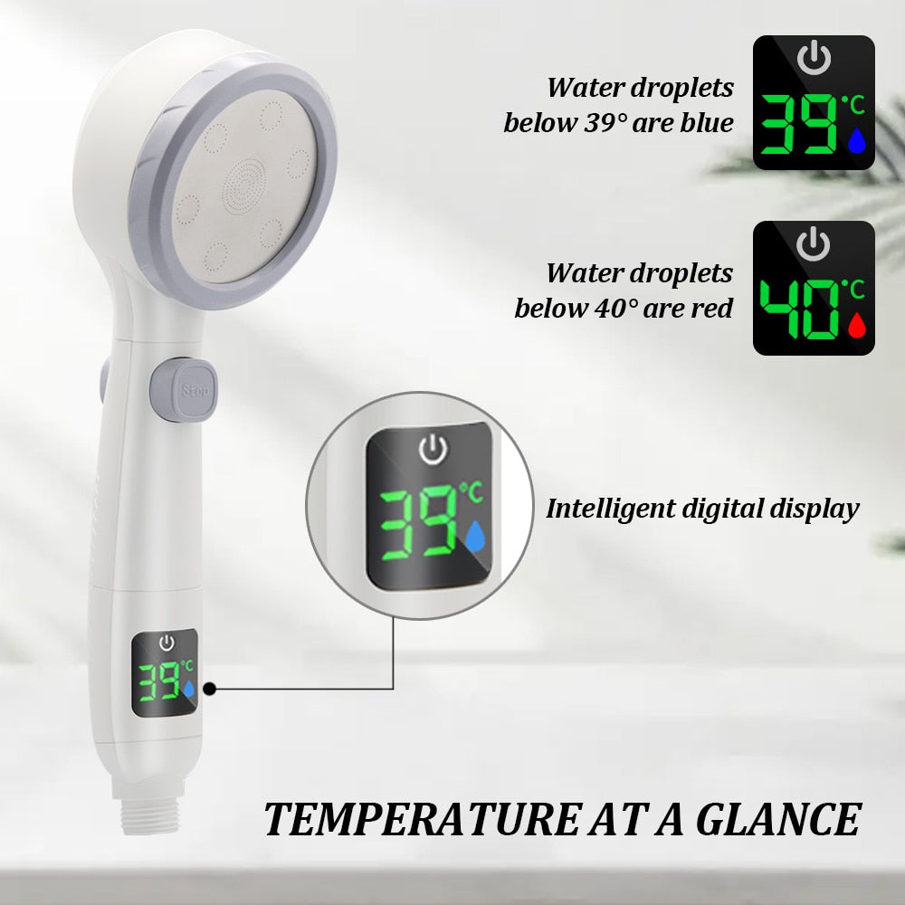 HydroEco High Pressure Temperature Display Shower Head