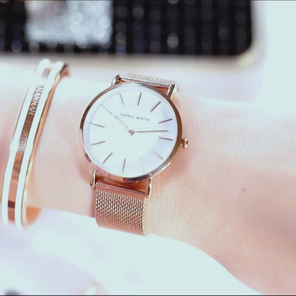 Hannah Martin - Luxury Ultra Thin Stainless Steel Mesh Band Watch