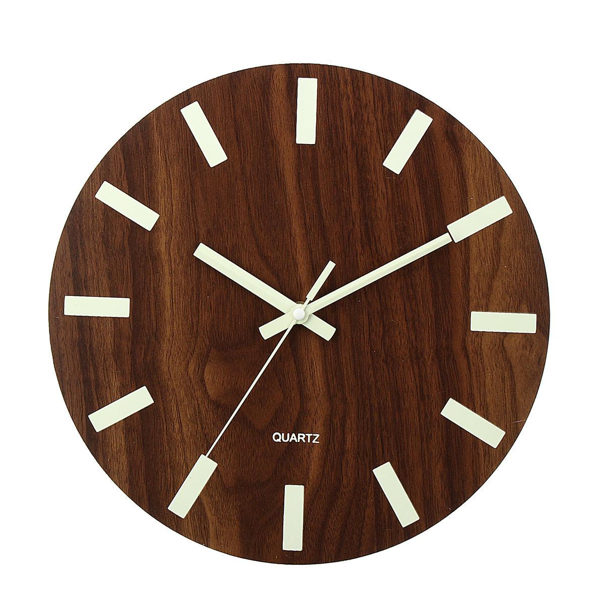 Wooden Wall Clock Glow in the Dark