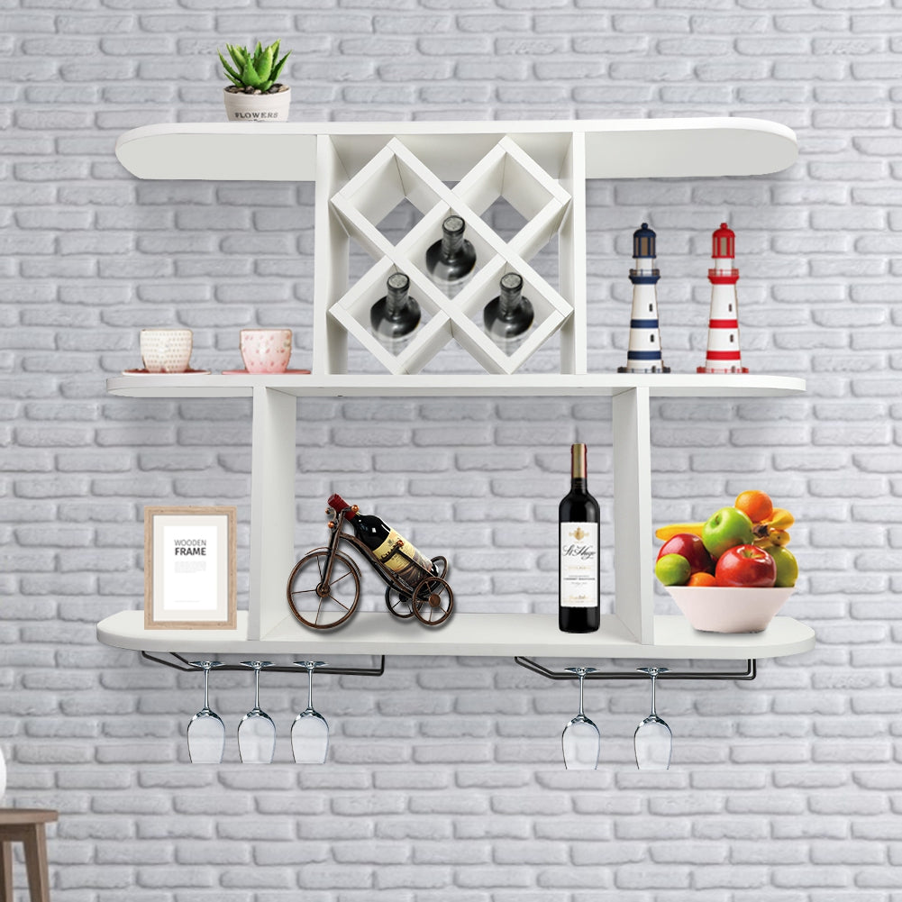 Multifunctional Modern Wall Mounted Wine Storage Shelf Rack Cabinet Organizer