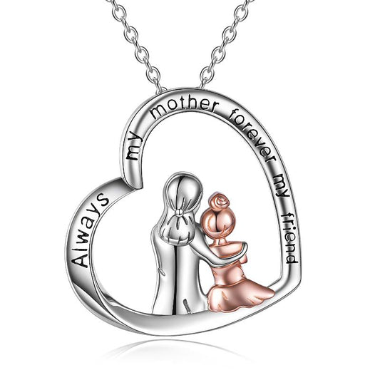 Mother Daughter Necklace Gifts for Mom from Daughter Sterling Silver