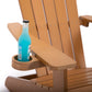 TALE Adirondack Chair Backyard Outdoor Furniture Painted Seating With Cup Holder All-Weather And Fade-Resistant Plastic Wood - Brown Color