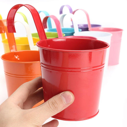 Multicolor Metal Hanging Flower Pots