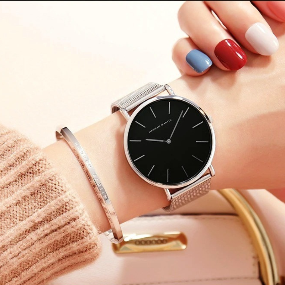 Luxury Ultra Thin Stainless Steel Mesh Band Watch For Women