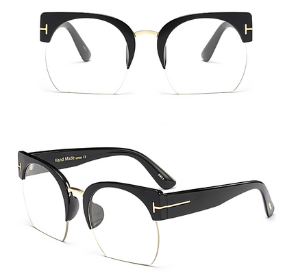 Semi-Rimless Vintage Fashion Sunglasses