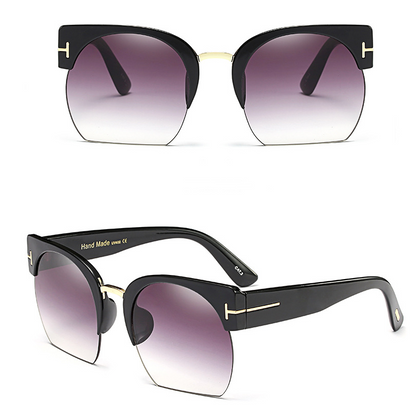 Semi-Rimless Vintage Fashion Sunglasses