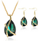 Pendant Necklace Earrings Nostalgic Crystal