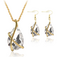 Pendant Necklace Earrings Nostalgic Crystal