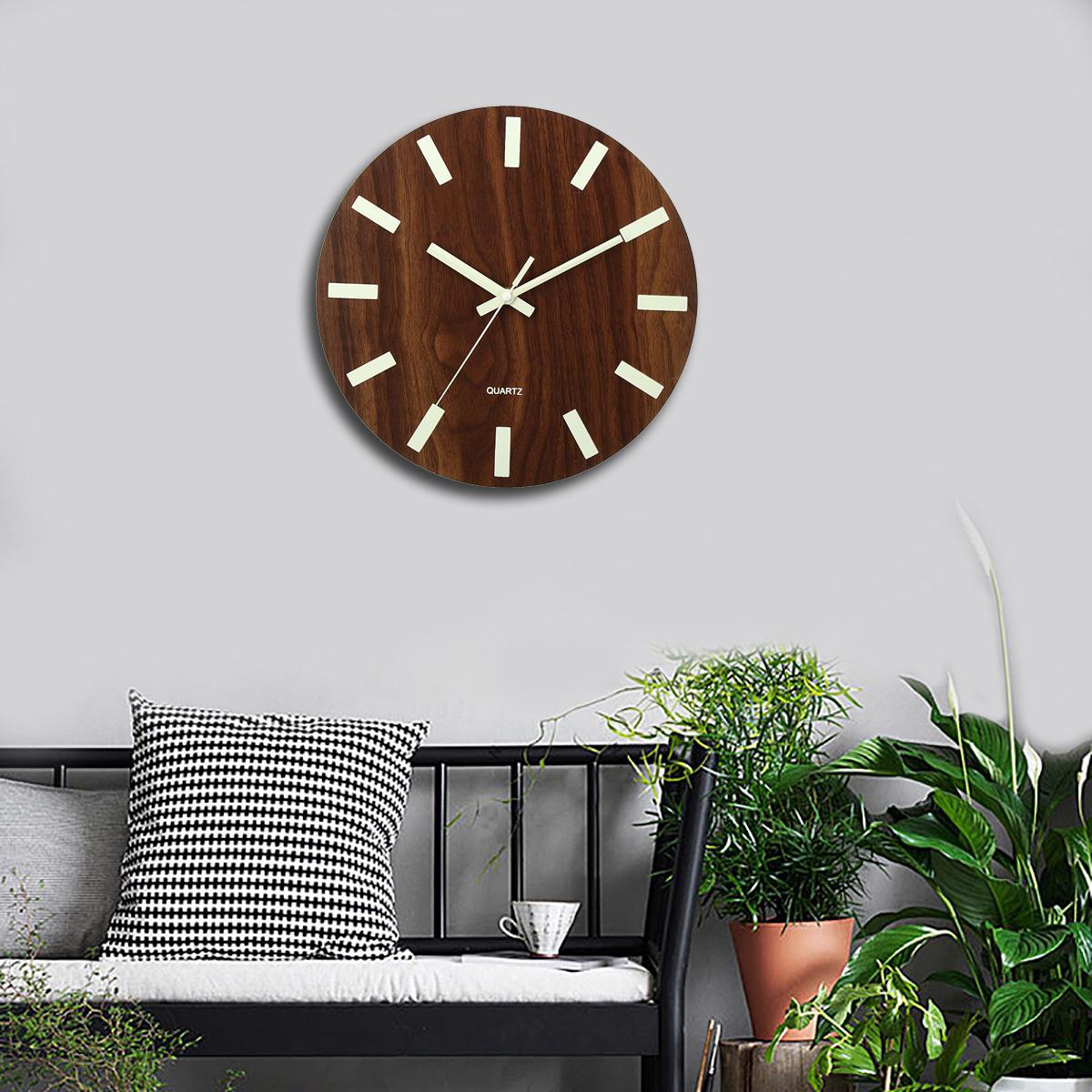 Wooden Wall Clock Glow in the Dark