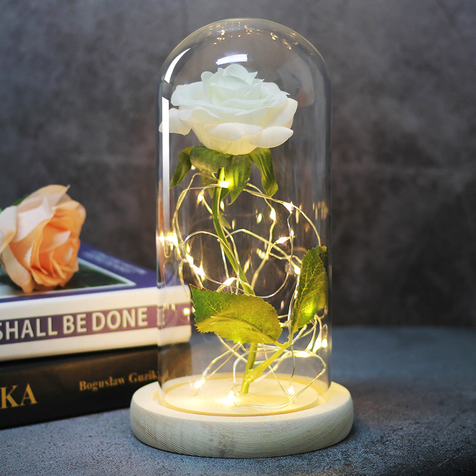 Forever Love Rose in Glass LED Night Light