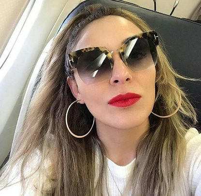 Semi-Rimless Vintage Fashion Sunglasses